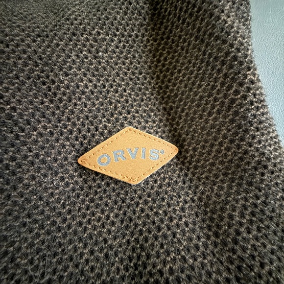 Orvis Men’s XL Brown Quarter Zip Fleece Lined Pullover - Picture 4 of 6